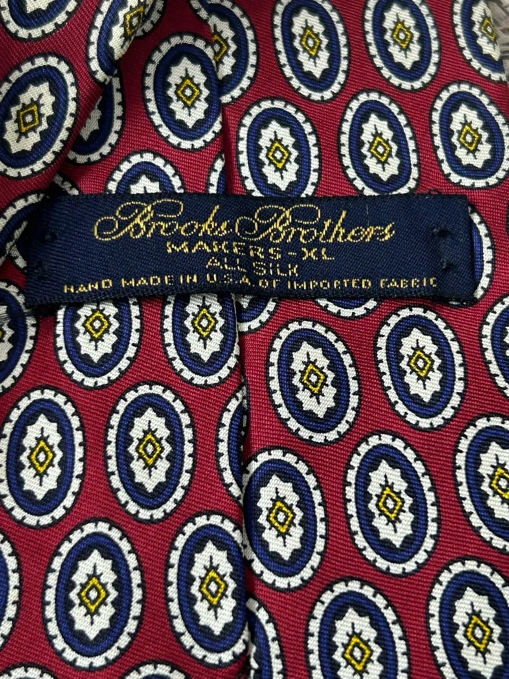Brooks Brothers XL Hand Made in USA Silk Tie 3.75” Men's 63.5” Burgundy - Picture 3 of 4